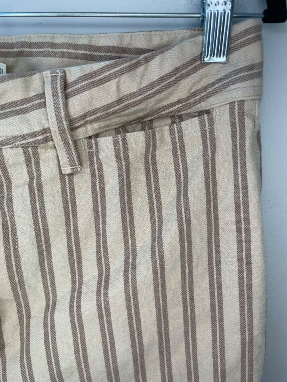 Faherty Twill Tide Slim Straight Pants Ebb-Pebble Shore Stripe Cotton Wmns Sz 29 - Picture 7 of 15
